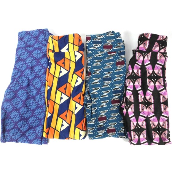 LuLaRoe Kids Buttery Soft Leggings Size S/M Small Medium Lot of 4 Print - Picture 1 of 9
